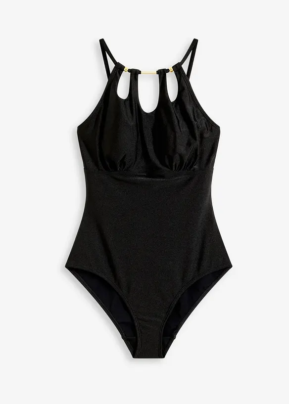 Medium Shape-Badeanzug in schwarz von vorne - bonprix