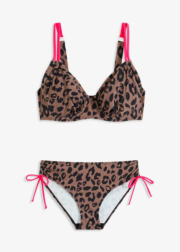 Bügel-Bikini mit Bindebändern (2-tlg. Set) in braun von vorne - bonprix