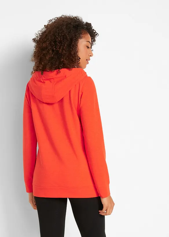 Hoodie aus leichtem Viskose-Mix in orange von hinten (im Anschnitt) - bonprix