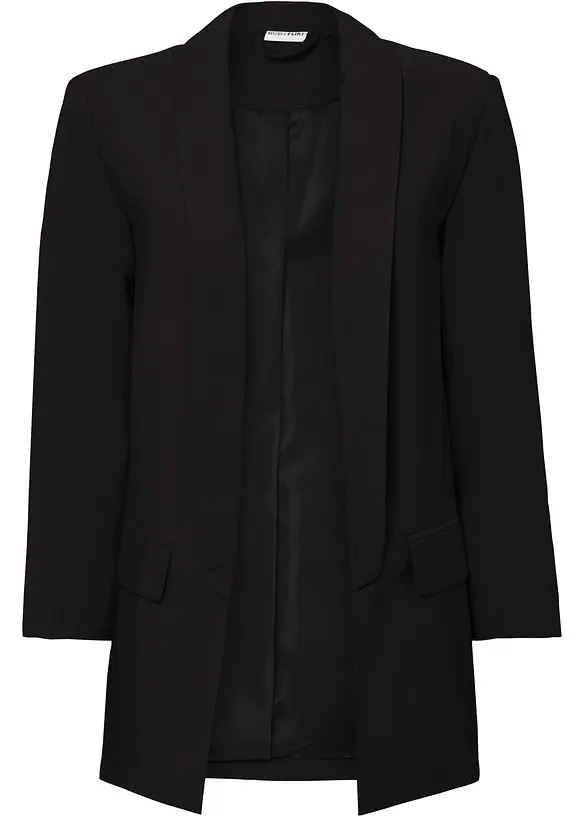 Longblazer aus Viskose-Mix in schwarz von vorne - bonprix