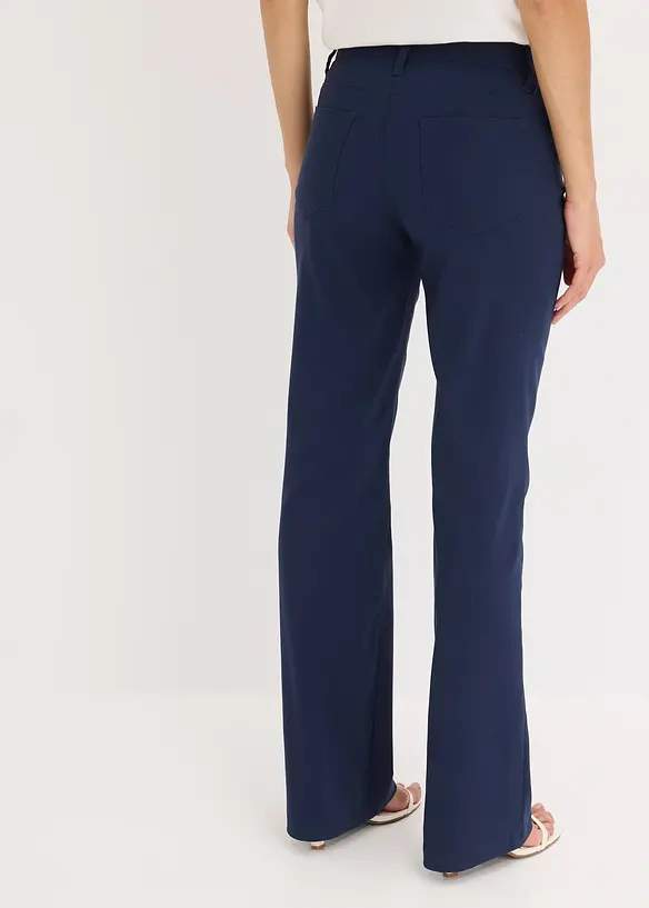 Stretch-Hose, Bootcut in blau von hinten - bonprix