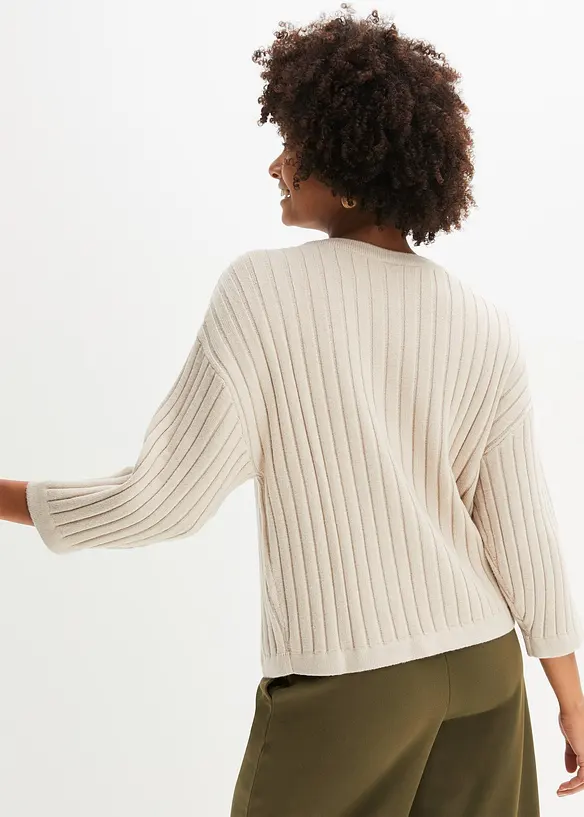 Strickjacke aus Viskose-Mix in grau von hinten (im Anschnitt) - bonprix