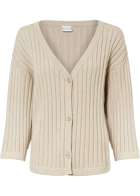 Strickjacke aus Viskose-Mix in grau von vorne - bonprix