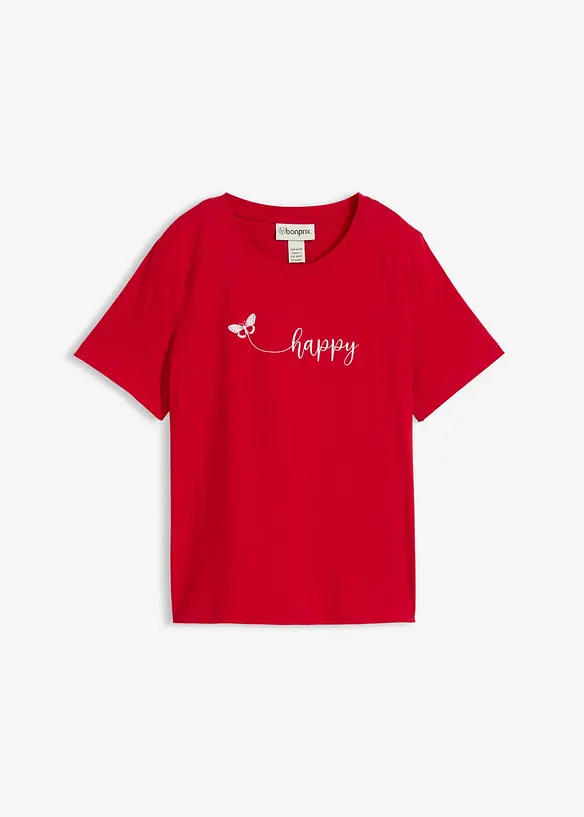T-Shirt aus reiner Baumwolle in rot von vorne - bonprix T-Shirt aus reiner Baumwolle in rot von vorne - bonprix