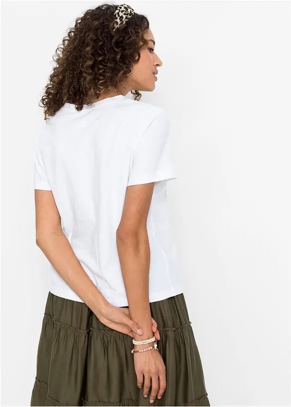 T-Shirt aus reiner Baumwolle in weiß von hinten (im Anschnitt) - bonprix