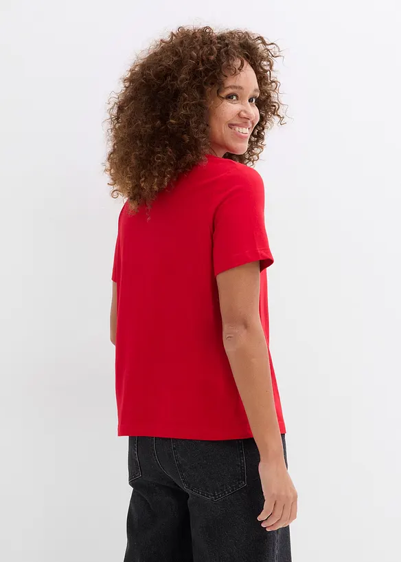 T-Shirt aus reiner Baumwolle in rot von hinten (im Anschnitt) - bonprix T-Shirt aus reiner Baumwolle in rot von hinten (im Anschnitt) - bonprix