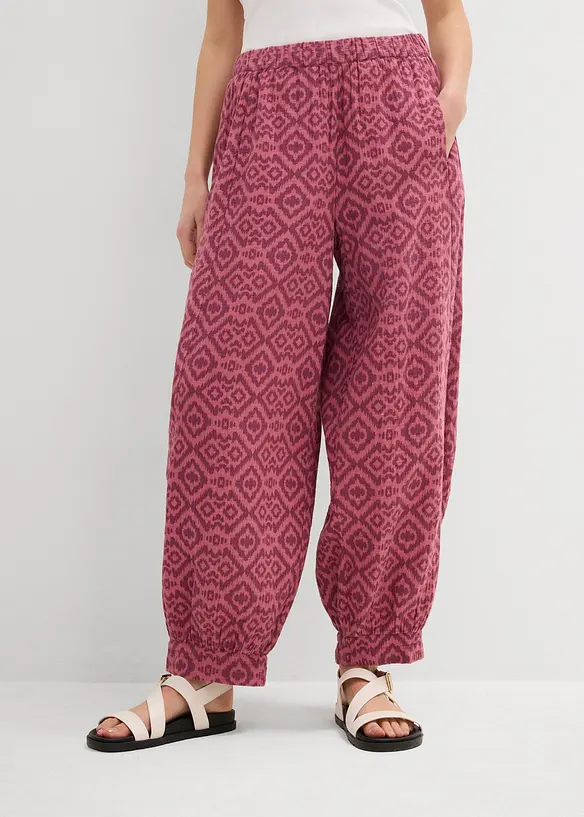 Ballonhose aus reiner Baumwolle in lila von vorne - bonprix Ballonhose aus reiner Baumwolle in lila von vorne - bonprix
