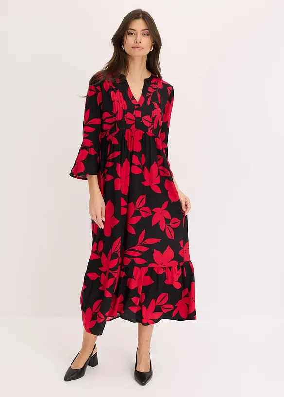 Maxikleid in schwarz von vorne (Totalaufnahme) - bonprix