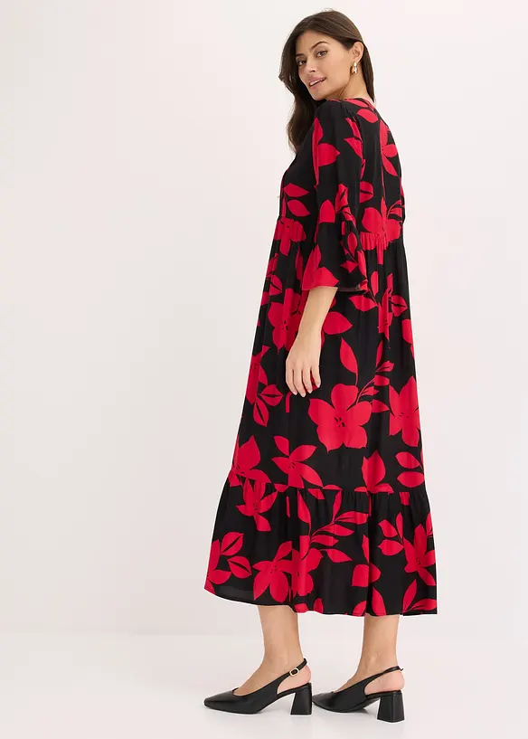 Maxikleid in schwarz von hinten (Totalaufnahme) - bonprix