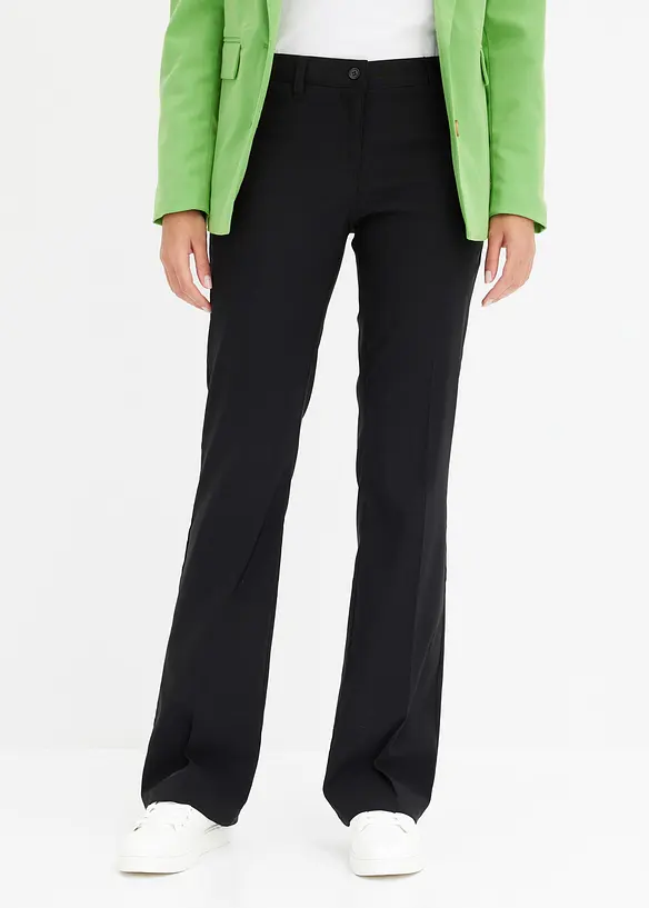 Stretch-Hose, Bootcut in schwarz von vorne - bonprix