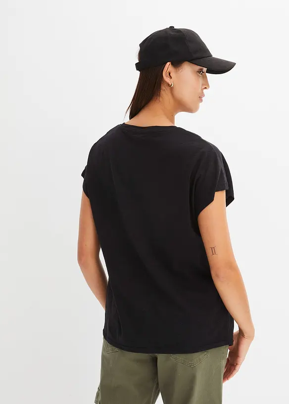 Shirt aus reiner Bio-Baumwolle in schwarz von hinten (im Anschnitt) - bonprix Shirt aus reiner Bio-Baumwolle in schwarz von hinten (im Anschnitt) - bonprix