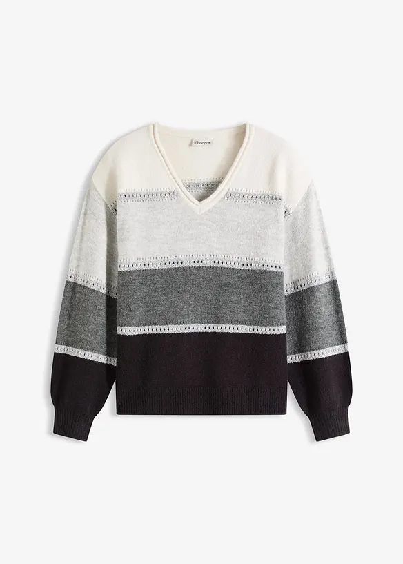 Pullover mit Ballonärmeln in schwarz von vorne - bonprix Pullover mit Ballonärmeln in schwarz von vorne - bonprix