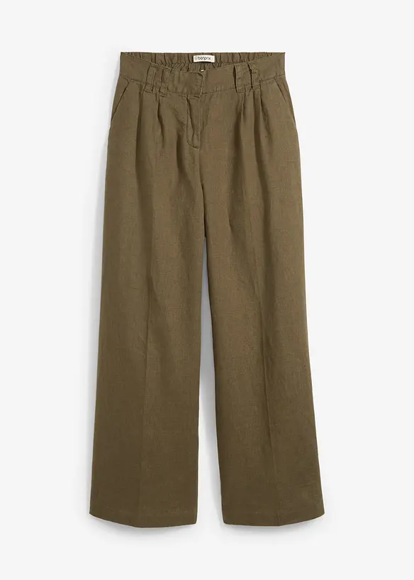 Leinenhose in grün von vorne - bonprix