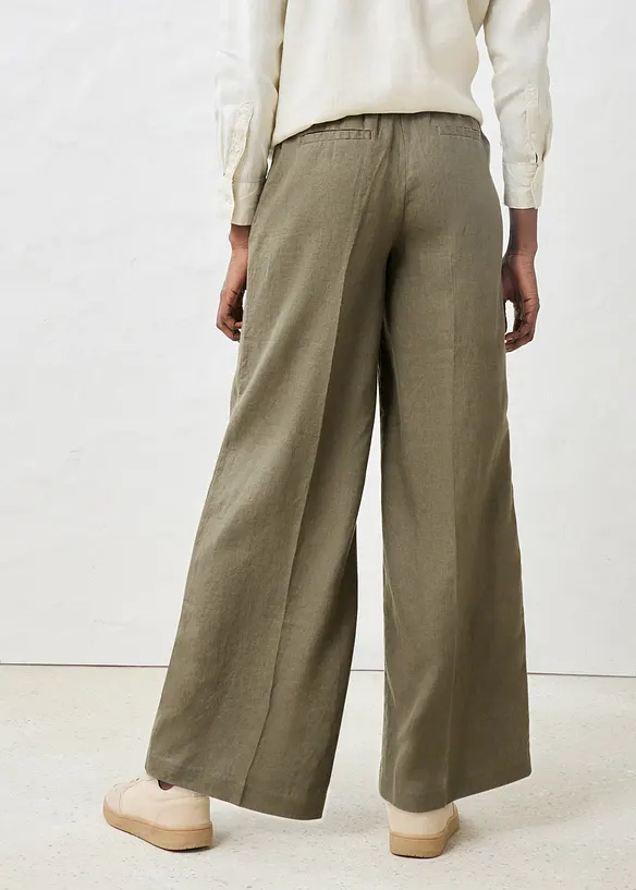 Leinenhose in grün von hinten - bonprix