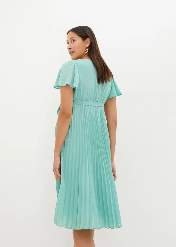 Umstandskleid aus zartem Georgette in grün von hinten (Totalaufnahme) - bonprix
