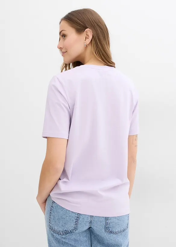 2-in-1 Umstands- und Stillshirt aus Bio-Baumwolle in lila von hinten (im Anschnitt) - bonprix 2-in-1 Umstands- und Stillshirt aus Bio-Baumwolle in lila von hinten (im Anschnitt) - bonprix