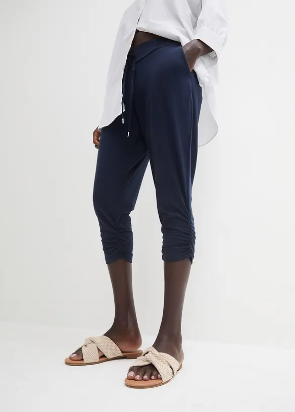 Jersey-Hose aus Baumwoll-Mix in blau von vorne - bonprix