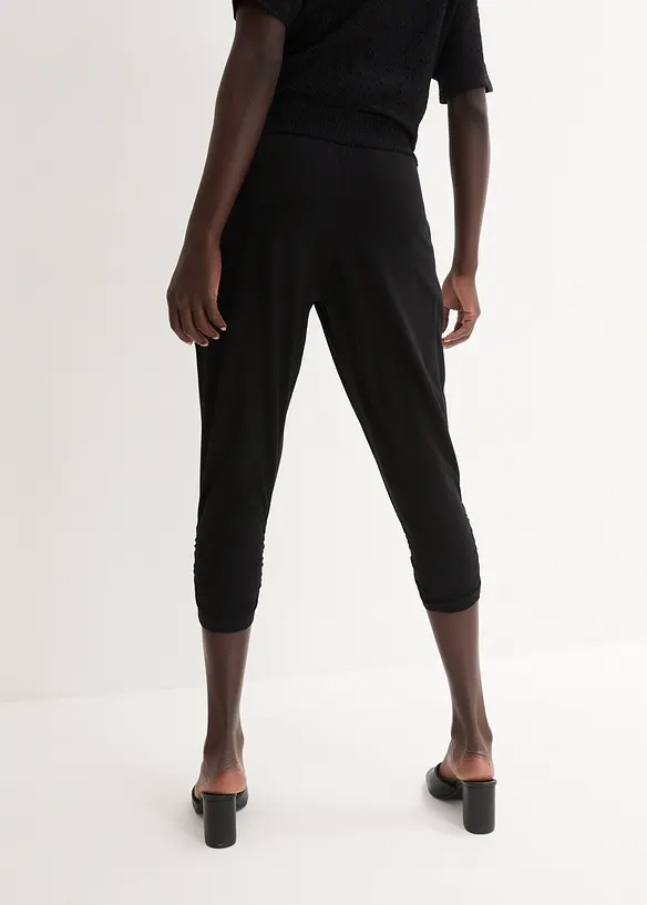 Jersey-Hose aus Baumwoll-Mix in schwarz von hinten - bonprix