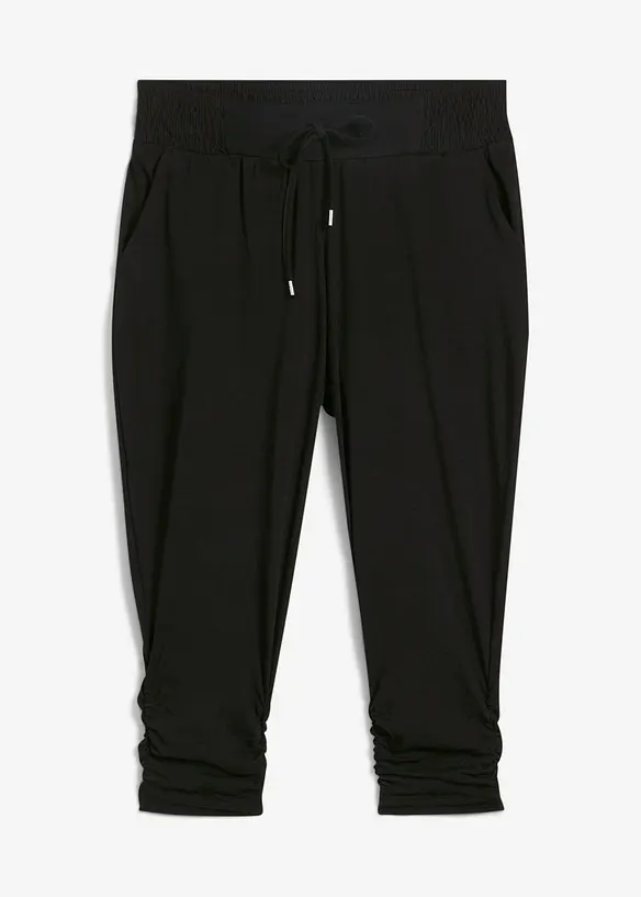 Jersey-Hose aus Baumwoll-Mix in schwarz von vorne - bonprix