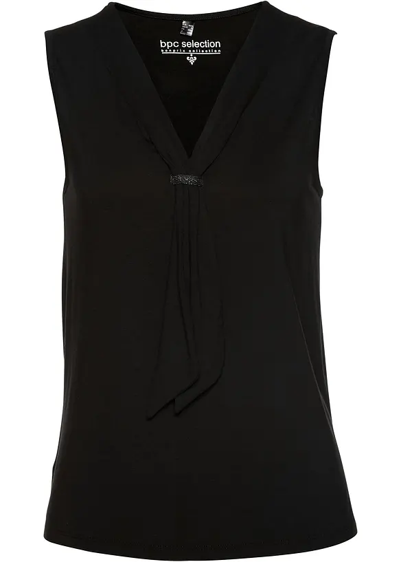 Top mit Schluppe in schwarz von vorne - bonprix Top mit Schluppe in schwarz von vorne - bonprix