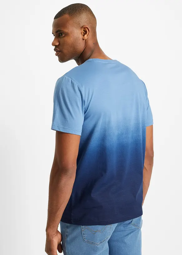 T-Shirt aus reiner Baumwolle in blau von hinten (im Anschnitt) - bonprix