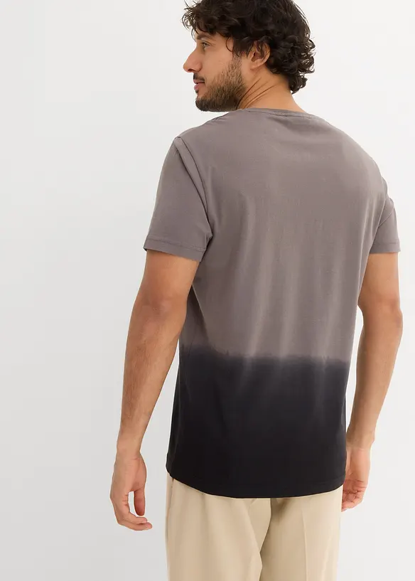 T-Shirt aus reiner Baumwolle in grau von hinten (im Anschnitt) - bonprix