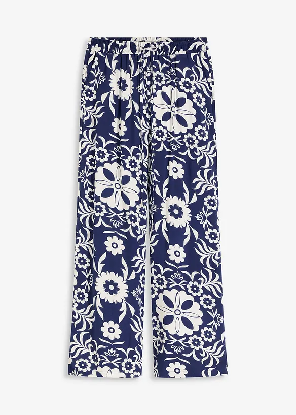 Marlenehose aus fließender Viskose in blau von vorne - bonprix Marlenehose aus fließender Viskose in blau von vorne - bonprix
