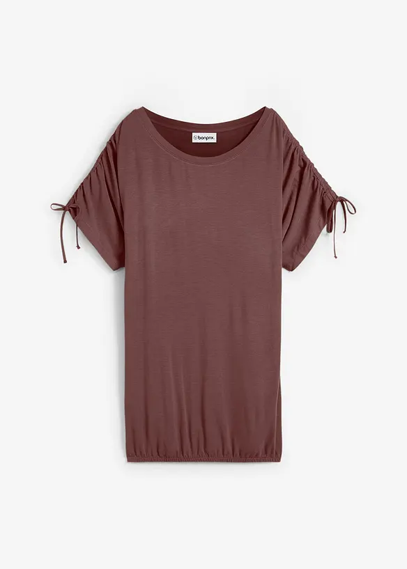 Shirt aus fließender Viskose in braun von vorne - bonprix