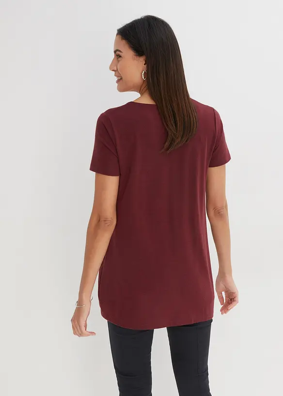 Longshirt mit Viskose in rot von hinten (im Anschnitt) - bonprix
