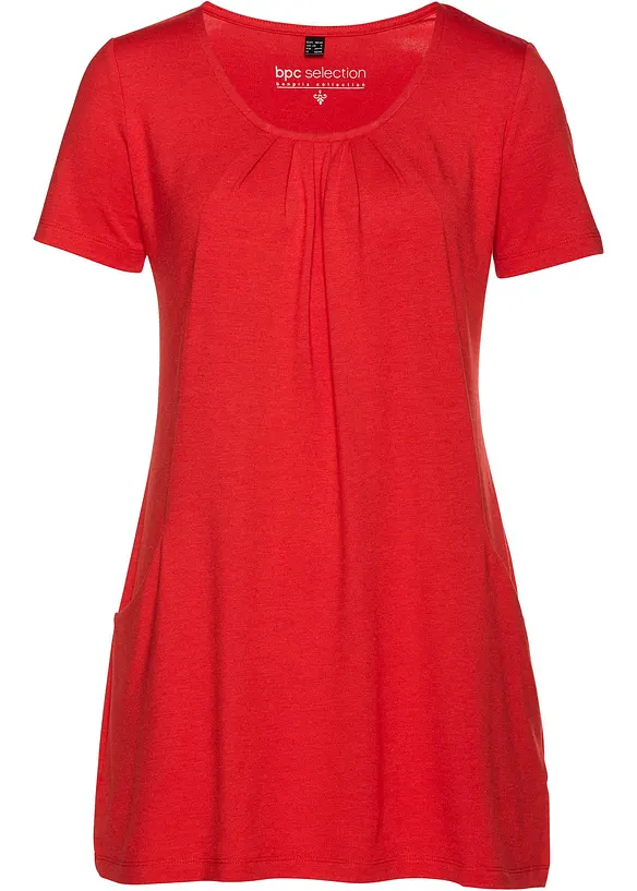 Longshirt mit Viskose in rot von vorne - bonprix