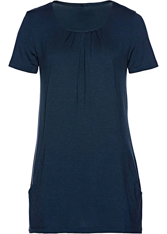 Longshirt mit Viskose in blau von vorne - bonprix