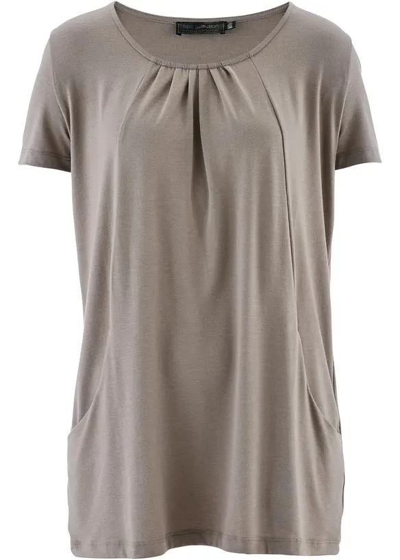 Longshirt mit Viskose in braun von vorne - bonprix