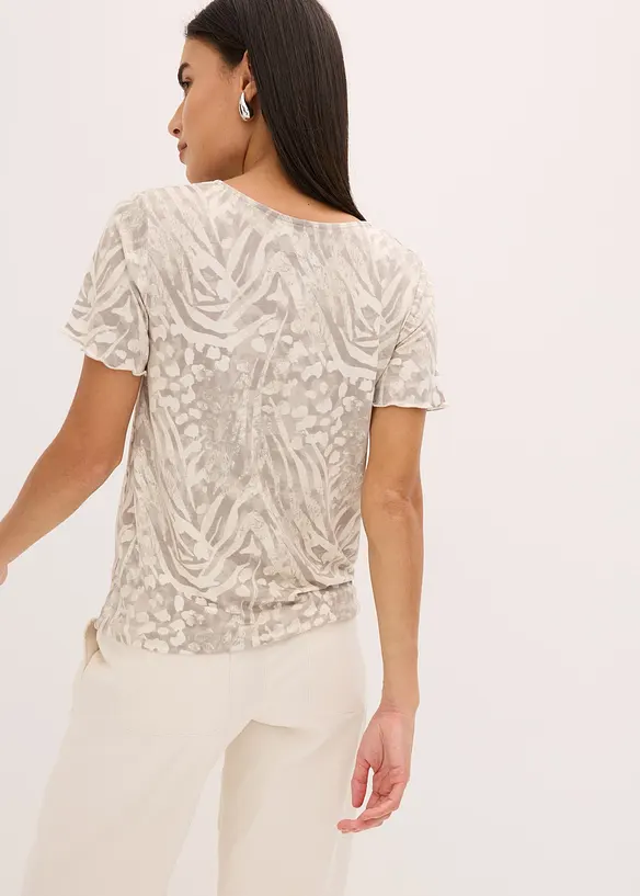 Shirt mit Gummibund in beige von hinten (im Anschnitt) - bonprix Shirt mit Gummibund in beige von hinten (im Anschnitt) - bonprix
