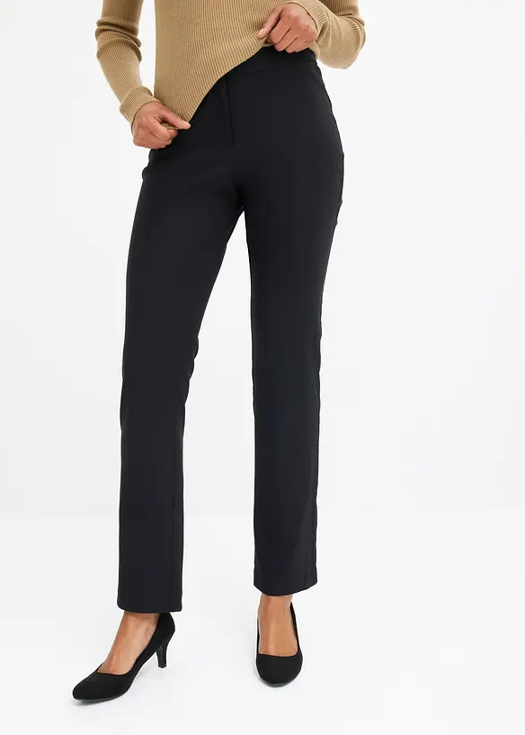 Stretch-Hose aus Bengalin in schwarz von vorne - bonprix
