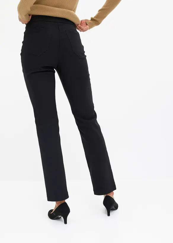 Stretch-Hose aus Bengalin in schwarz von hinten - bonprix