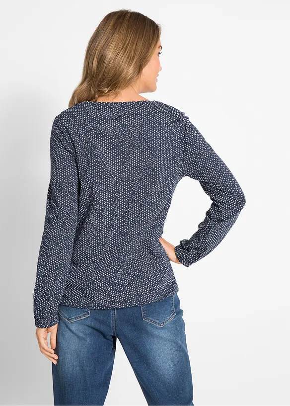 Shirt aus reiner Bio-Baumwolle in blau von hinten (im Anschnitt) - bonprix