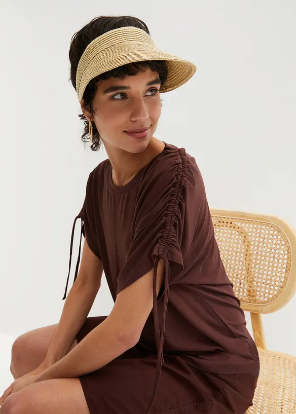 Shirt aus fließender Viskose in braun von vorne (im Anschnitt) - bonprix