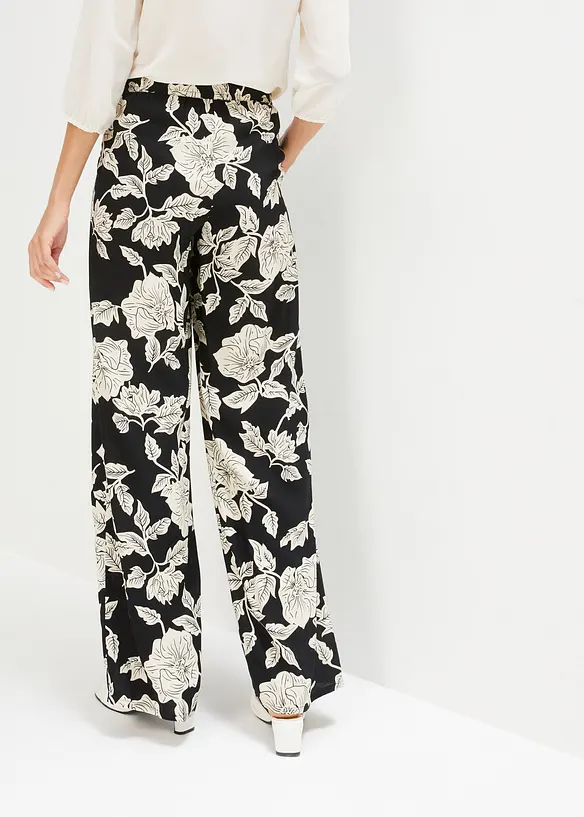 Palazzo-Hose aus fließender Viskose in schwarz von hinten - bonprix Palazzo-Hose aus fließender Viskose in schwarz von hinten - bonprix