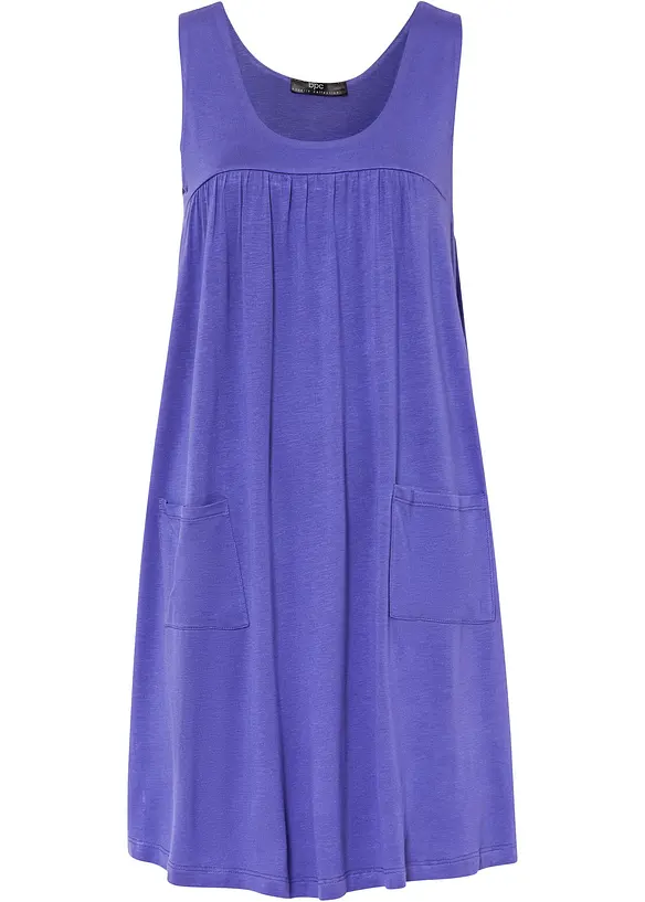 Jersey-Minikleid aus elastischem Viskose-Mix in lila von vorne - bonprix