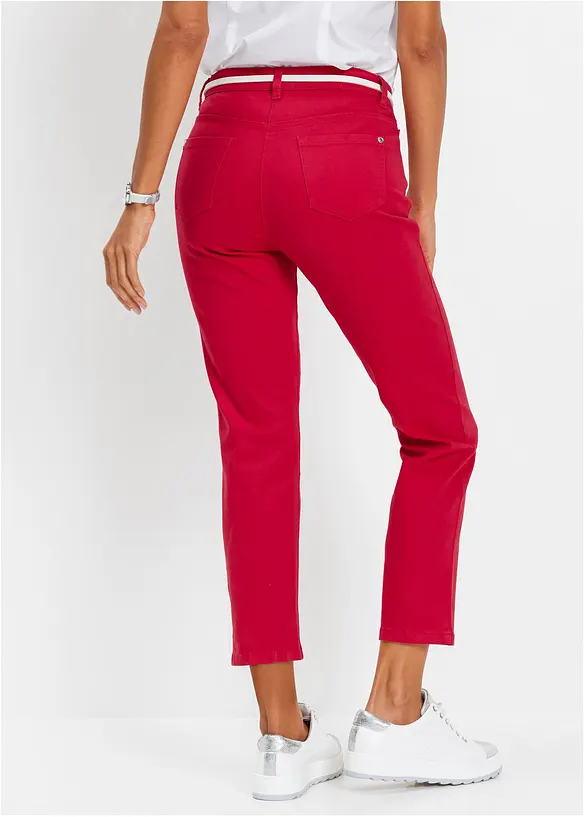 7/8 Stretch-Hose aus Twill in rot von hinten - bonprix