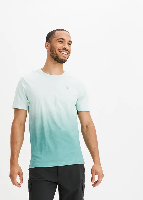 T-Shirt aus reiner Baumwolle in grün von vorne (im Anschnitt) - bonprix