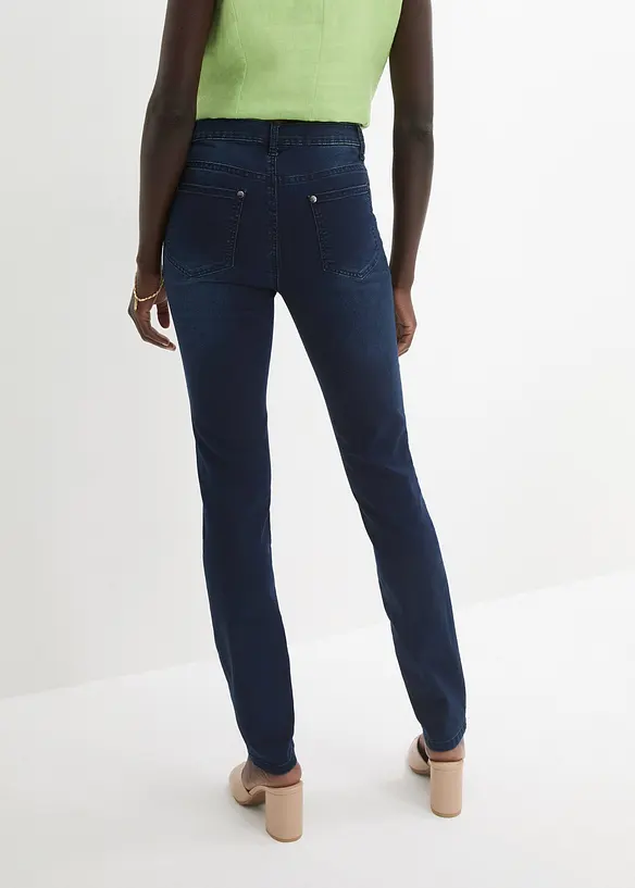 Jeans mit Bequembund in blau von hinten - bonprix