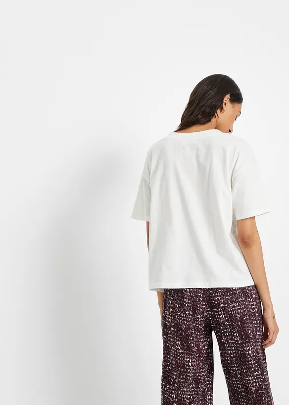 Oversize-Shirt aus reiner Bio-Baumwolle in weiß von hinten (im Anschnitt) - bonprix