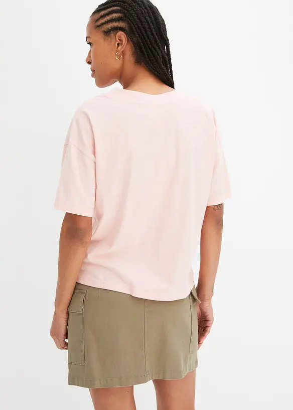 Oversize-Shirt aus reiner Bio-Baumwolle in rosa von hinten (im Anschnitt) - bonprix