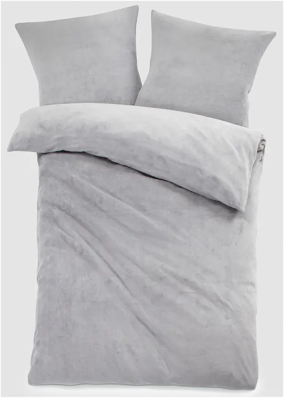 Cashmere Touch Bettwäsche in grau von vorne - bonprix