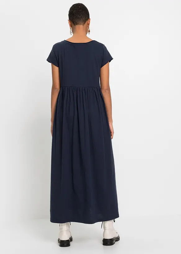 Shirtkleid aus Bio-Baumwolle in blau von hinten (Totalaufnahme) - bonprix