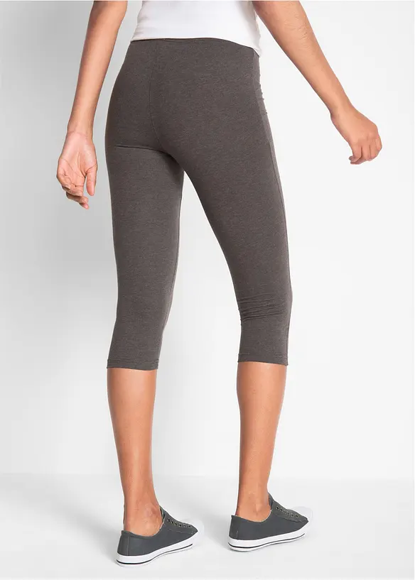 Capri-Leggings (2er Pack) in grau von hinten - bonprix