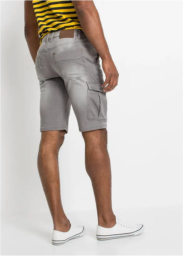 Sweatjeans-Bermuda in Regular-Fit in grau von hinten - bonprix