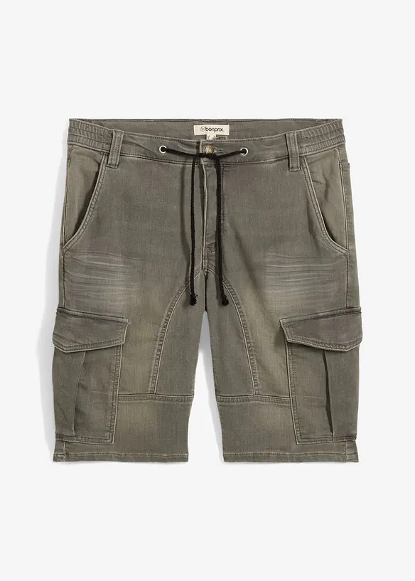 Sweatjeans-Bermuda in Regular-Fit in grau von vorne - bonprix