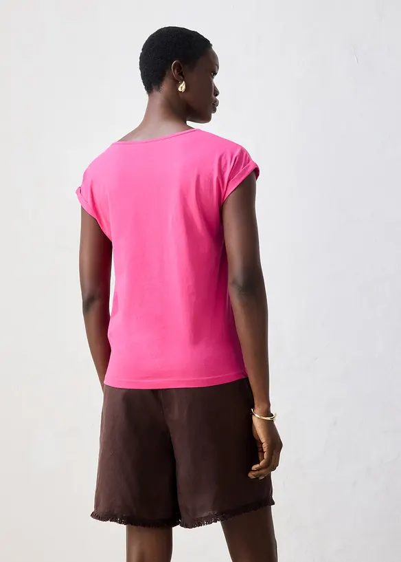 Shirt mit Seidenanteil in pink von hinten (im Anschnitt) - bonprix